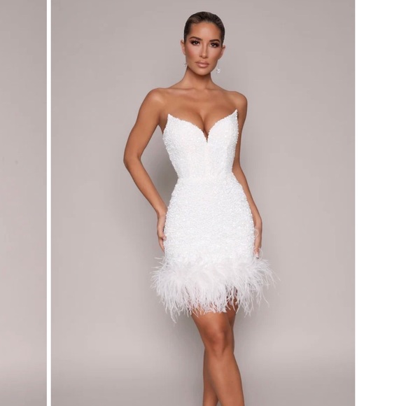 White MODA GLAM DRESS - Picture 5 of 5